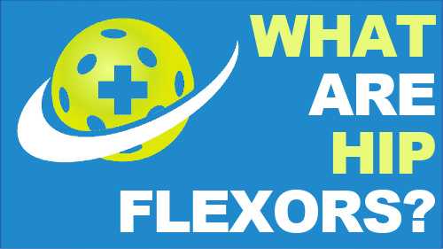 This is a title slide that reads "What are Hip flexors?" and has the Pickleball Recovery logo next to the title.